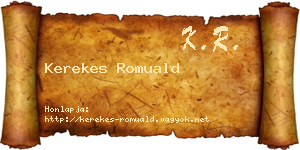 Kerekes Romuald névjegykártya